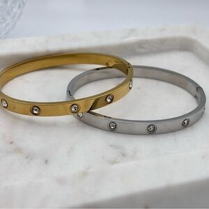 Elegant Gold and Silver Bangle Set